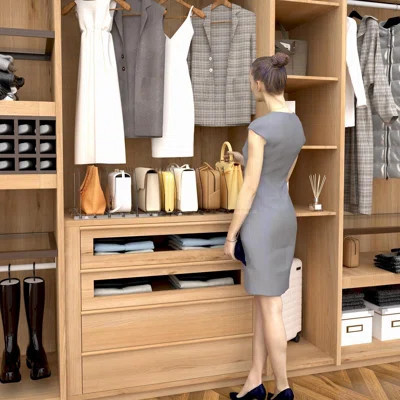 Adjustable Shelf Divider For Closet, Clear Purse Organizers For Closet Acrylic Handbag Separators Storage Organizer Bookshelf Separator Dividers In Be | Wayfair North America