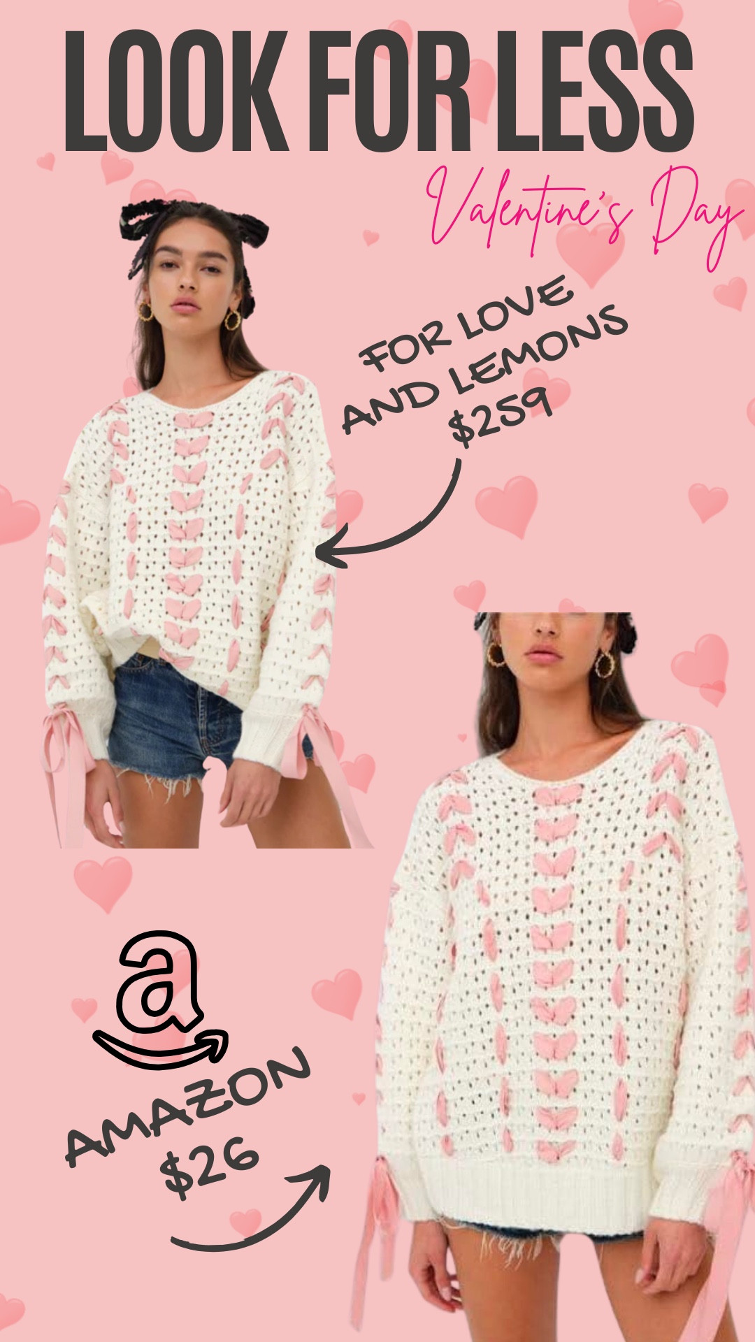 Valentines Day Outfit, Bow Sweater, ribbon sweater, look for less 

#LTKsalealert #LTKfindsunder50 #LTKstyletip