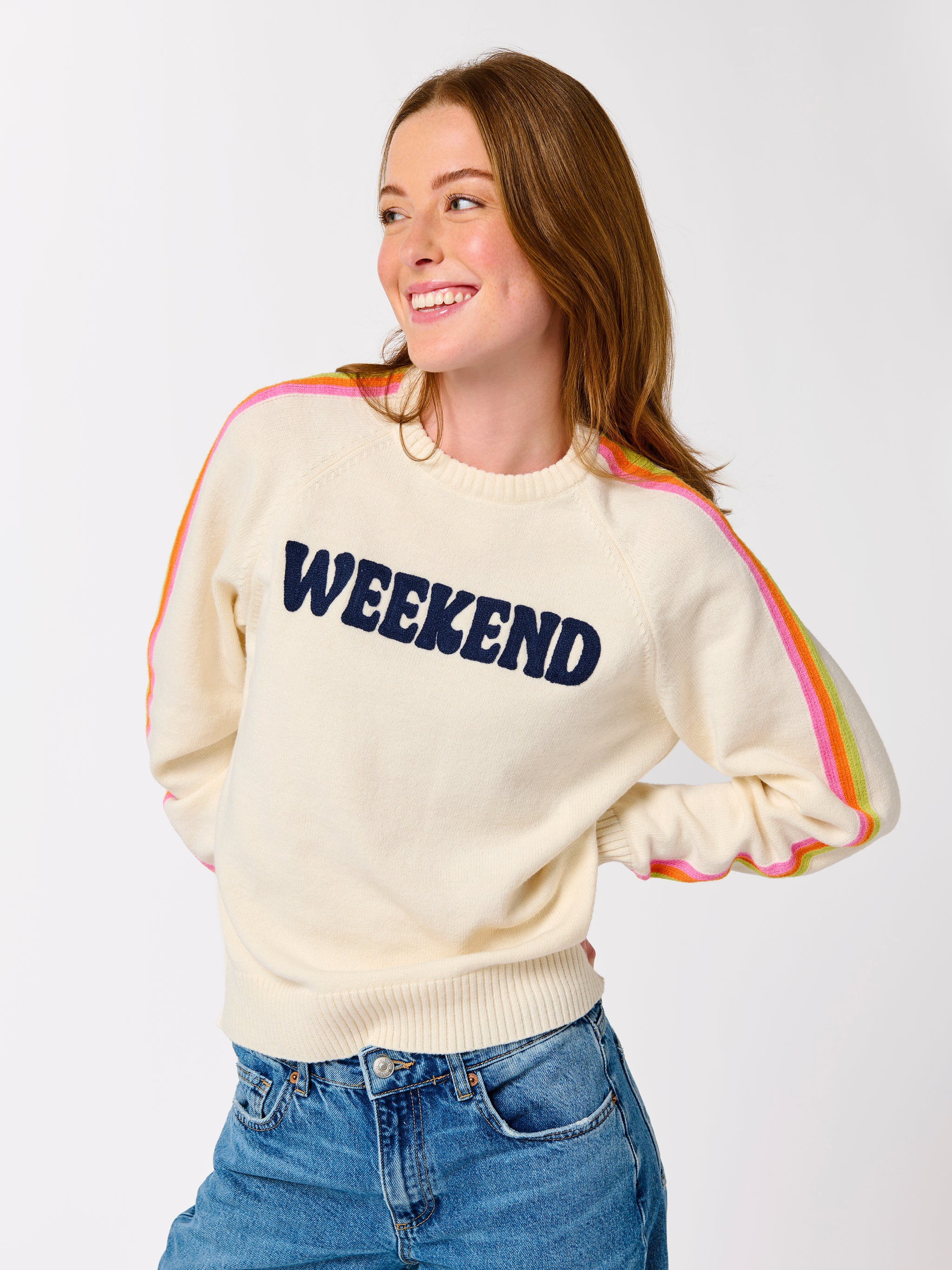 Shiraleah "Weekend" Sweater, Ivory | Shiraleah