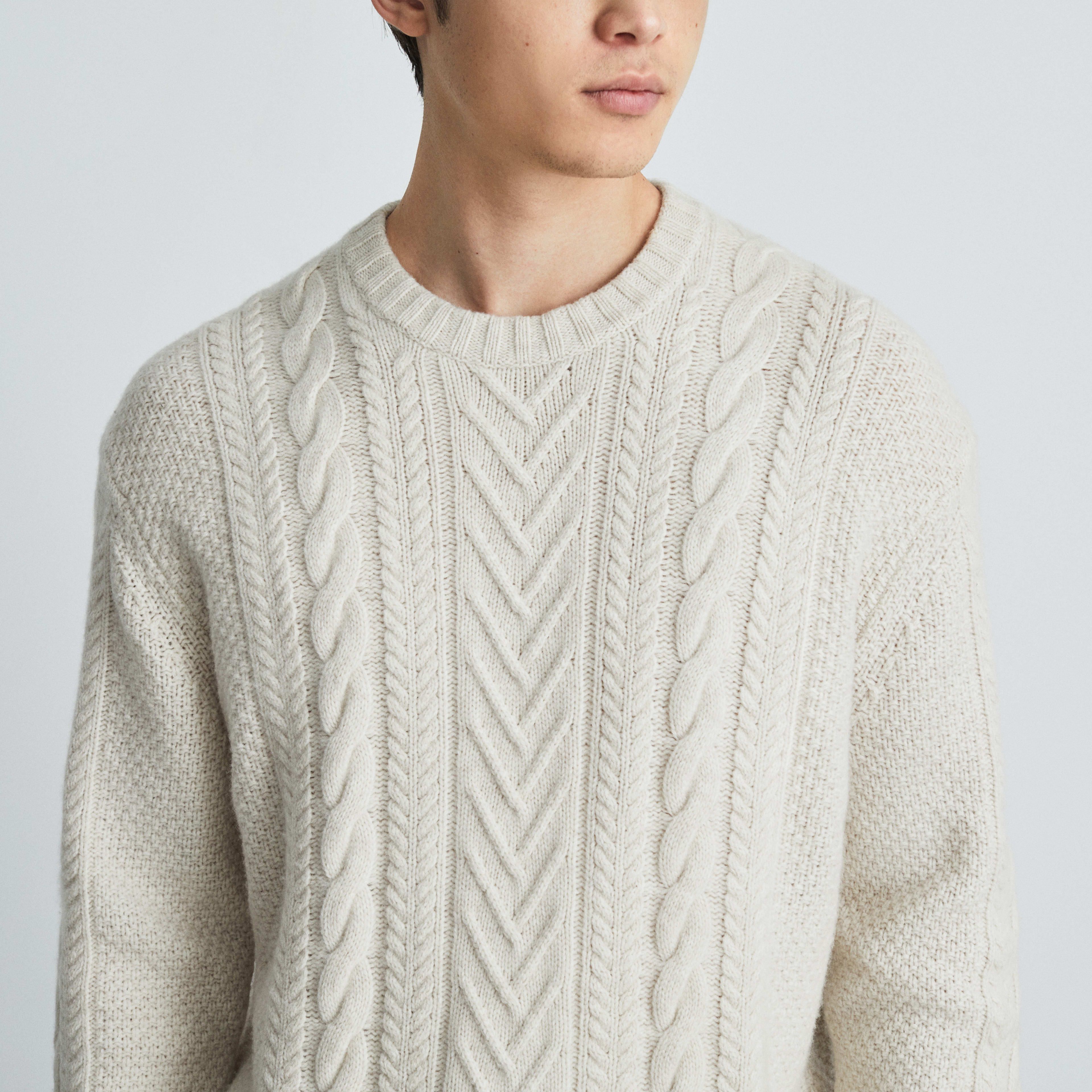 The Felted Merino Cable-Knit Crew | Everlane