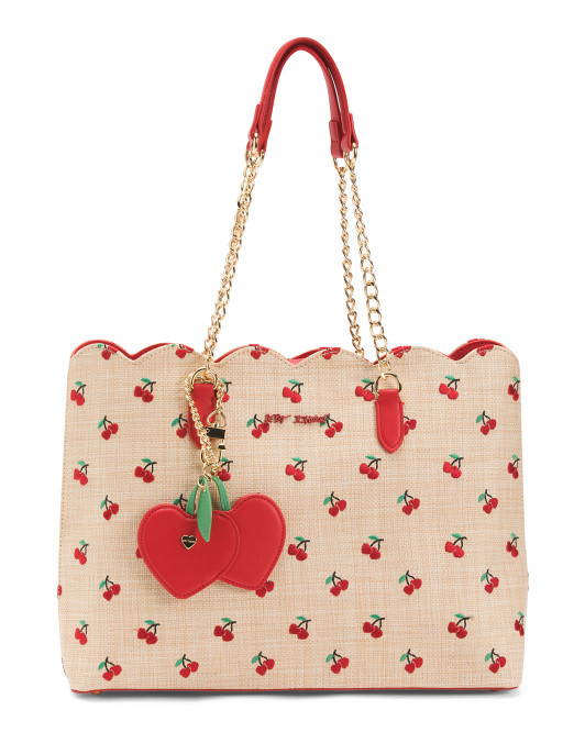 Cherry Straw Tote | TJ Maxx