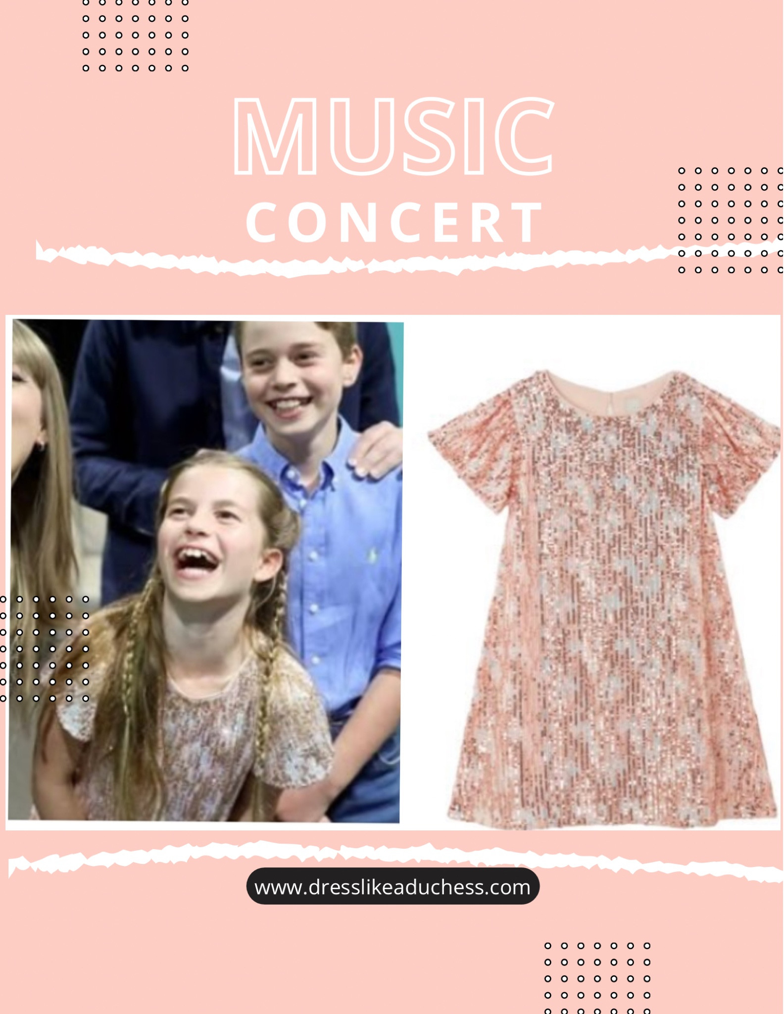 Princess Charlotte Taylor swift concert sequin dress 