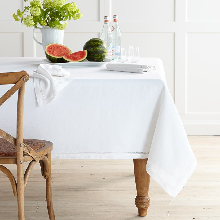 Linen Double Hemstitch Tablecloth | Williams-Sonoma