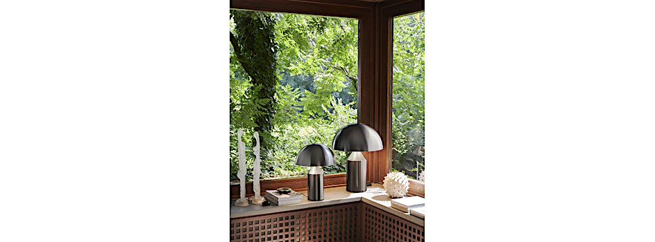 Atollo Tischleuchte nickel  Design von  Vico Magistretti | Design Bestseller (DE)