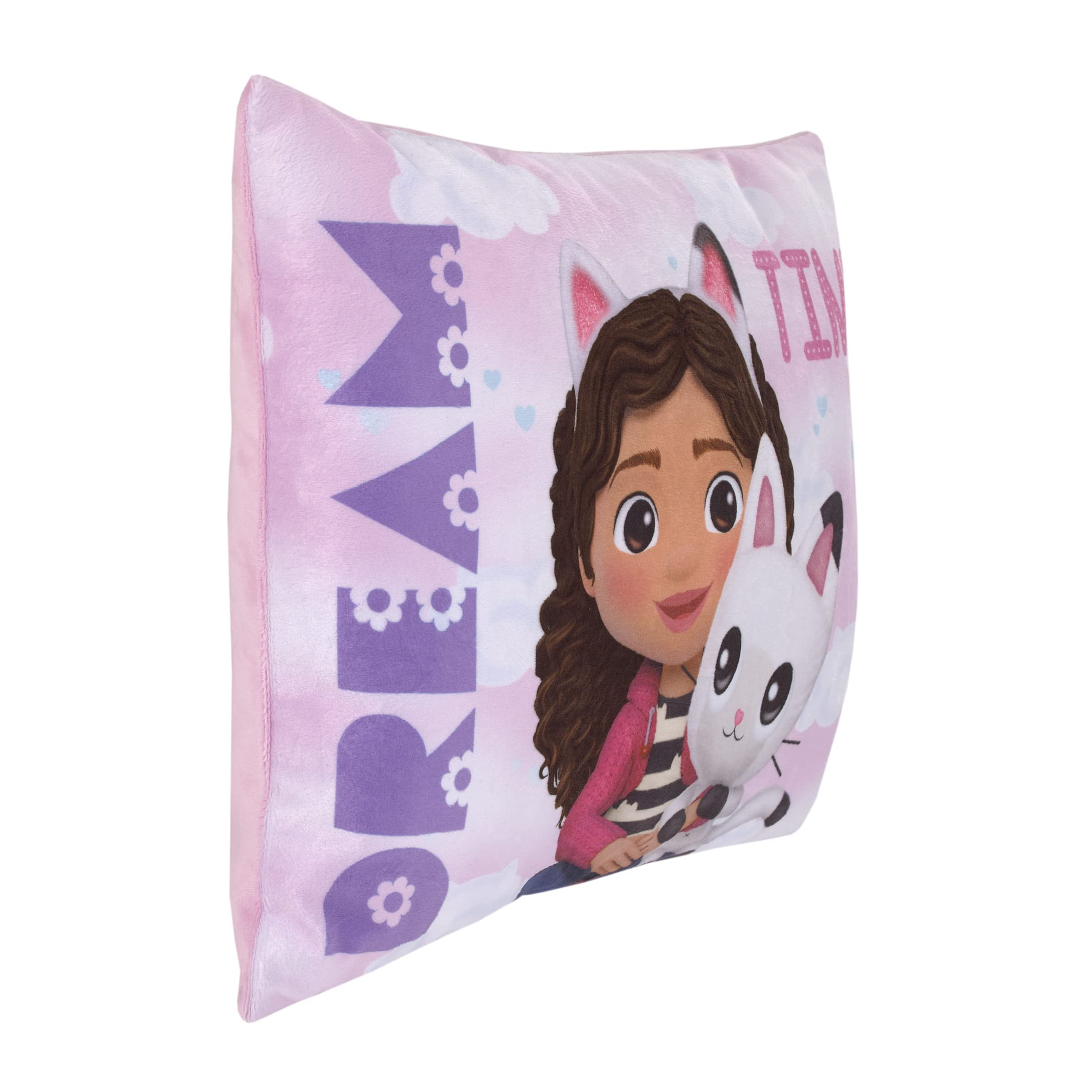 DreamWorks Gabby's Dollhouse Dream It Up Pink and Purple Pandy Paws Decorative Throw Pillow | Amazon (US)