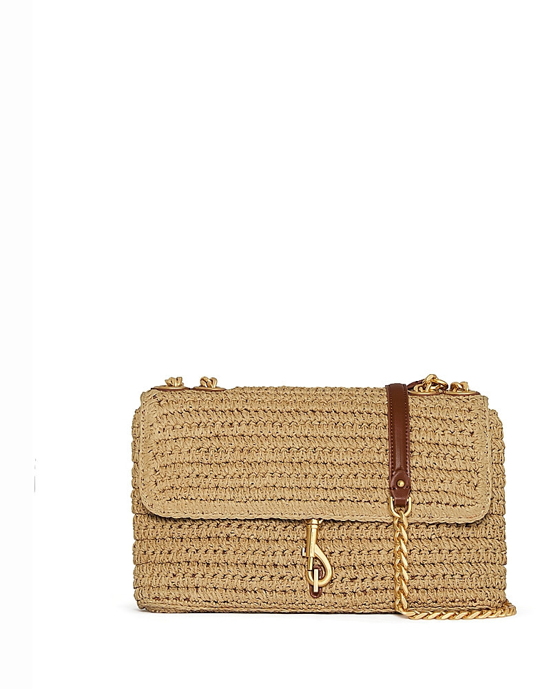 Rebecca Minkoff Edie Medium Raffia Crossbody Bag | Bloomingdale's (US)