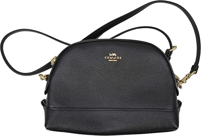 Coach Womens F76673 Leather Dome Crossbody Bag, Black | Amazon (US)