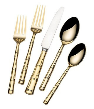Wallace Silversmiths Bamboo Gold-Plated 20-Piece Stainless Steel Flatware Set | Dillard's | Dillard's