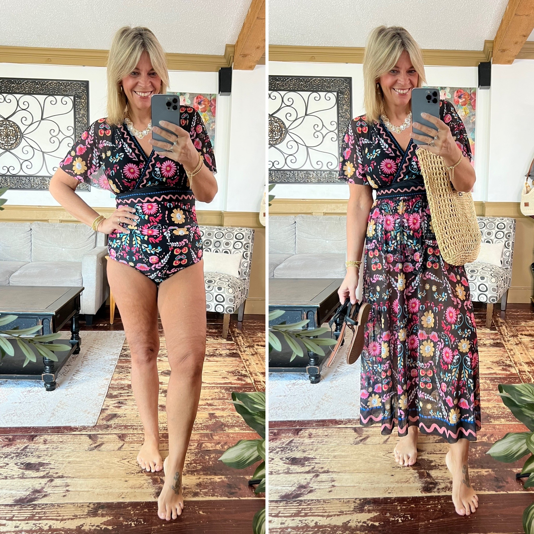 One piece with arm coverage & matching skirt- size 12 

#LTKSeasonal #LTKSwim #LTKOver40