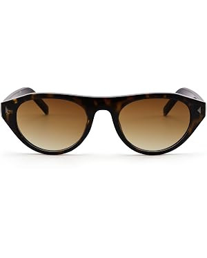 Retro Small Oval Cat Eye Sunglasses for Women Men, Narrow Vintage Flat Top Sun Glasses with UV400... | Amazon (US)