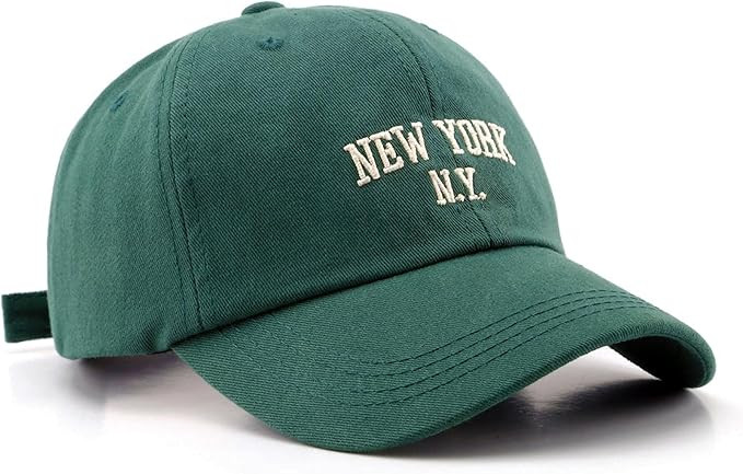 New York Embroidery Baseball Cap Cotton Trucker Dad Hat with Adjustable Buckle Visor Cap for Men ... | Amazon (US)