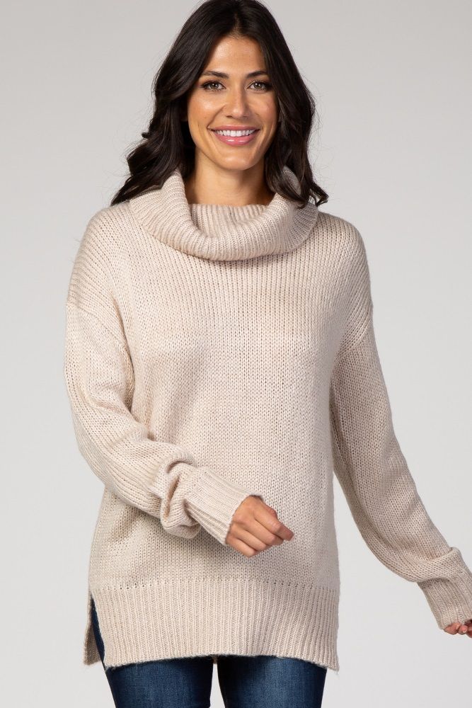 Cream Cowl Neck Sweater | PinkBlush Maternity