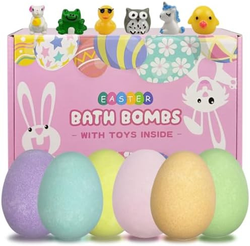 Anditoy 6 Pack Easter Bath Bombs with Easter Surprise Toys Inside for Kids Girls Boys Easter Bask... | Amazon (US)