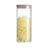 Glass Food Storage Container with Airtight Bamboo Lid, 60oz (4" x 10") for the Pantry. Jars Containe | Amazon (US)