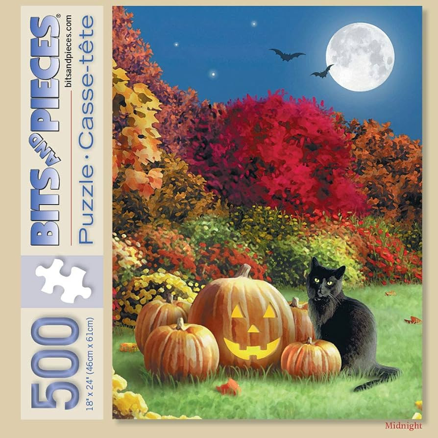 Bits and Pieces - 500 Piece Jigsaw Puzzle for Adults 18" x 24"  - Midnight - 500 pc Halloween Bl... | Amazon (US)