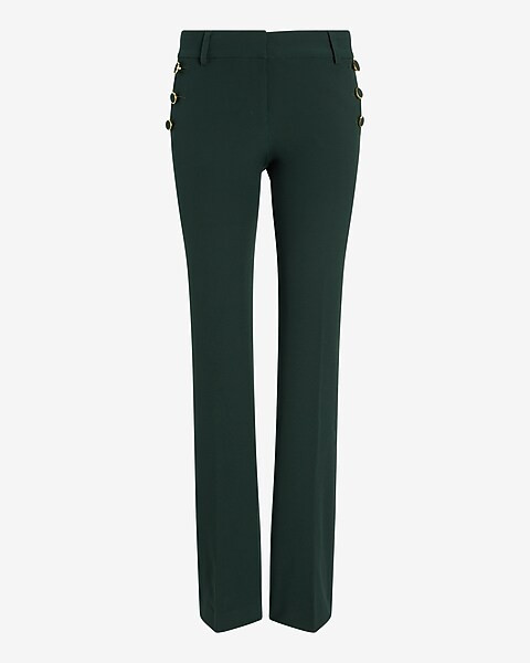 Low Rise Sailor Button Supersoft Twill Bootcut Pant | Express