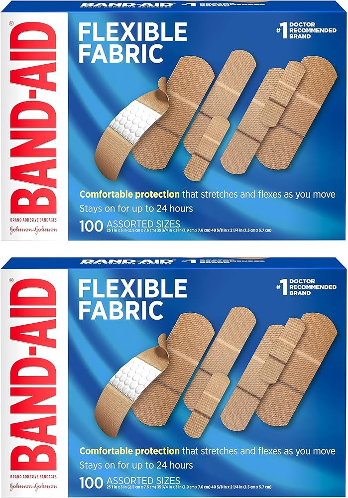 Band-Aid Brand Flexible Fabric Adhesive Bandages for Comfortable Flexible Protection, Twin Pack, ... | Amazon (US)