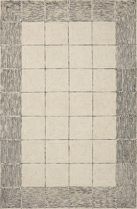 Chris Loves Julia x Loloi Francis Collection FRA-02 Cream / Black, Contemporary 5'-0" x 7'-6" Are... | Amazon (US)