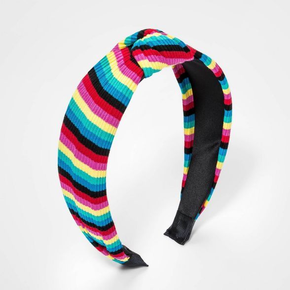Girls' Rainbow Rib Top Knot Headband - Cat & Jack™ | Target