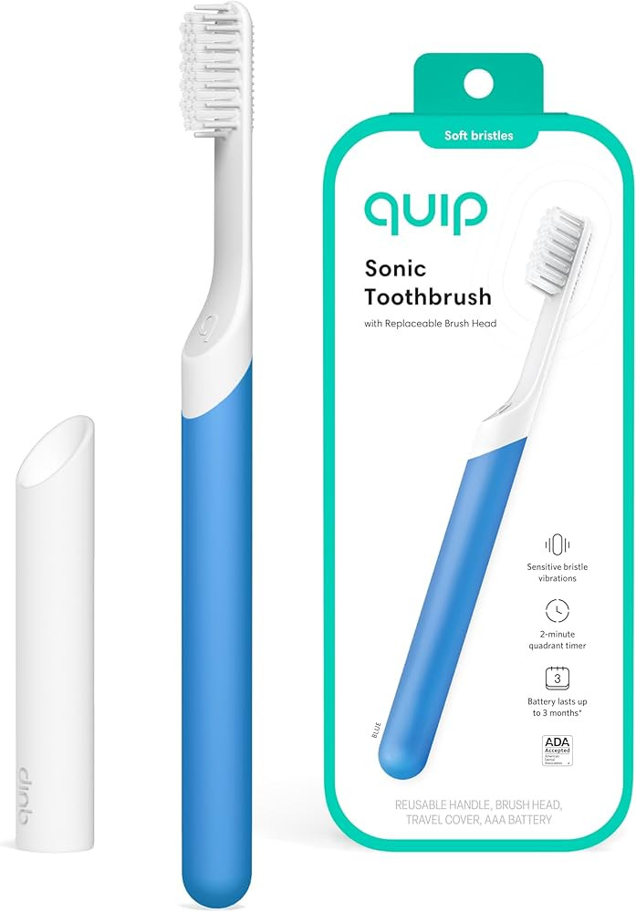 Quip Adult Electric Toothbrush - Sonic Toothbrush with Travel Cover & Mirror Mount, Soft Bristles... | Amazon (US)