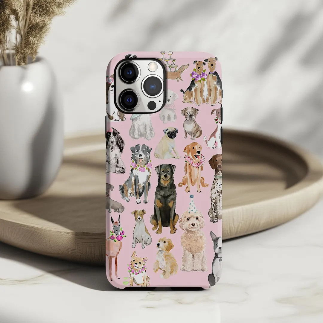 Pink Dog Collage Phone Case: Cute Puppy Pet Lover Gift iPhone 17 16 15 14 13 12 11 X Pro Max Plus... | Etsy (US)