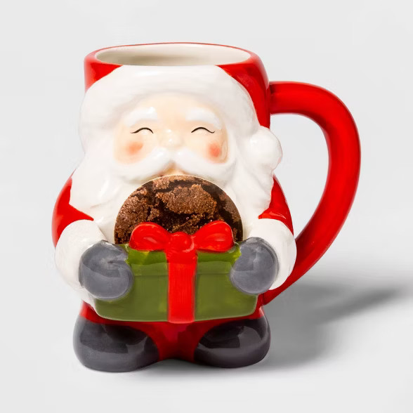13oz Earthenware Santa Cookie Mug Red - Threshold™ | Target