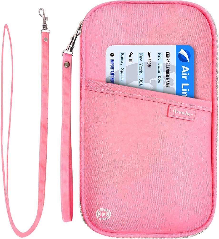 RFID Family Passport Wallet Holder Waterproof, Travel Document Organizer Credit Card Clutch Bag f... | Amazon (US)