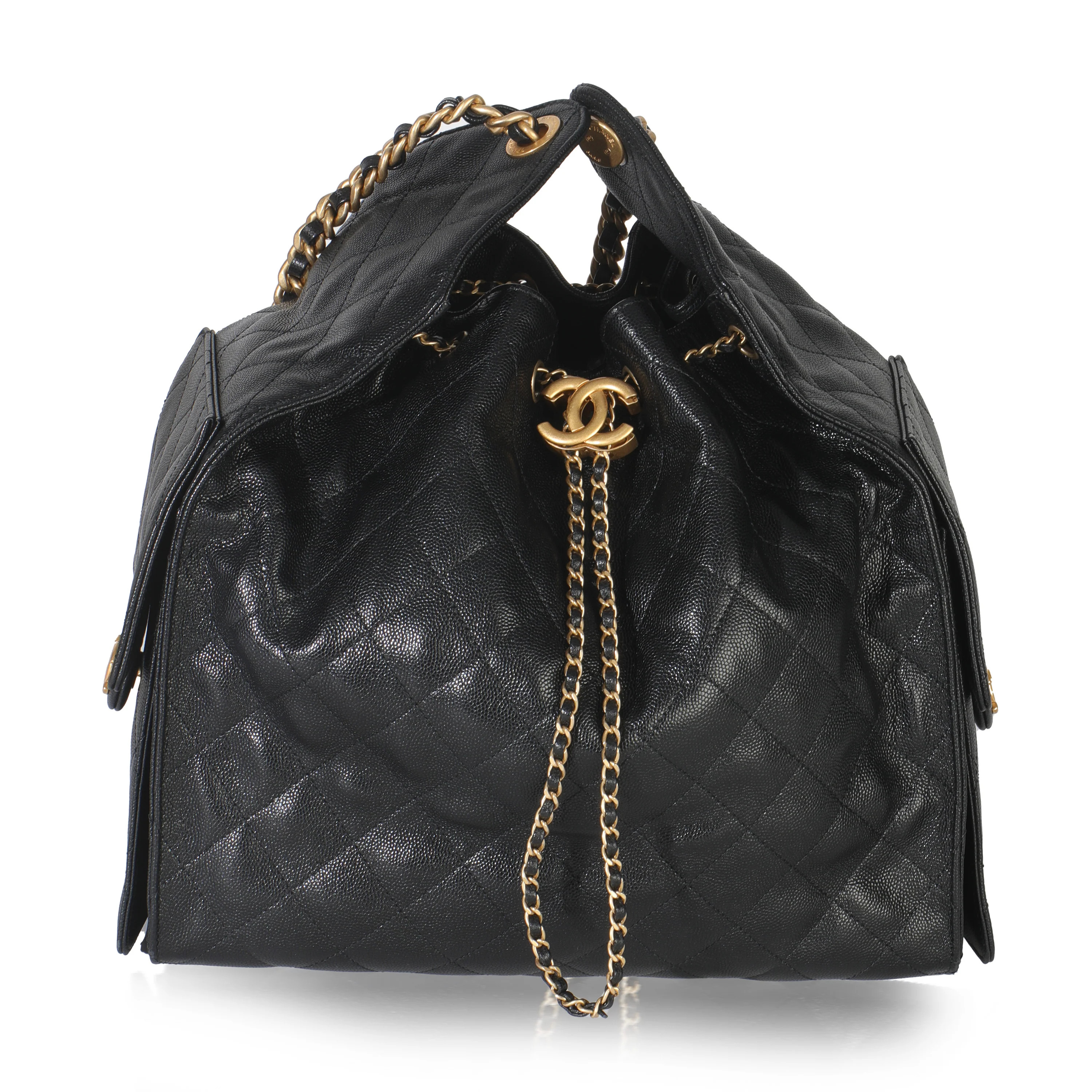 Black Quilted Caviar Medium Chanel 25 Hobo | myGemma