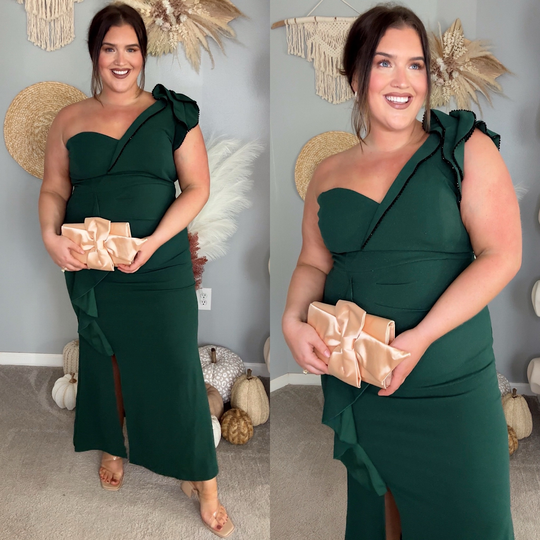 Amazon holiday party dress 🎄 One shoulder shimmer fabric. Wedding guest, gala or NYE outfit. Size XXL

#LTKPlusSize #LTKParties #LTKHoliday