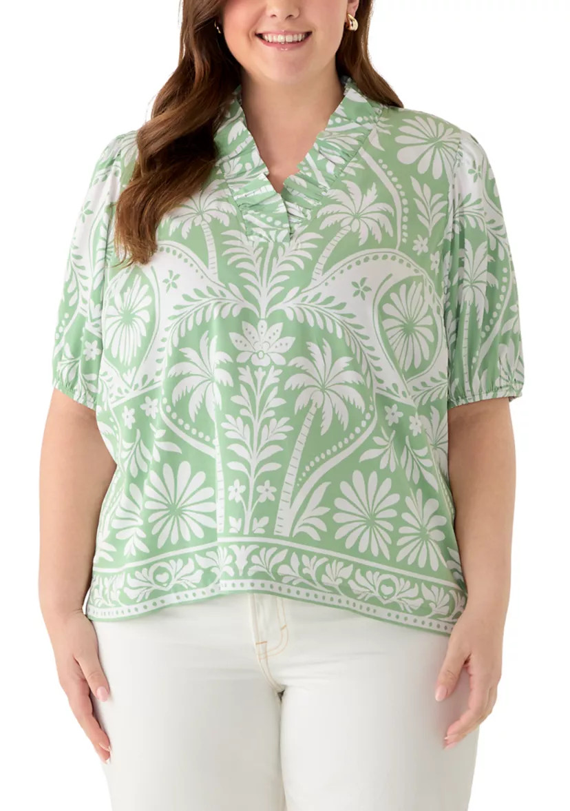 Plus Size Ruffle Neck Shirt | Belk