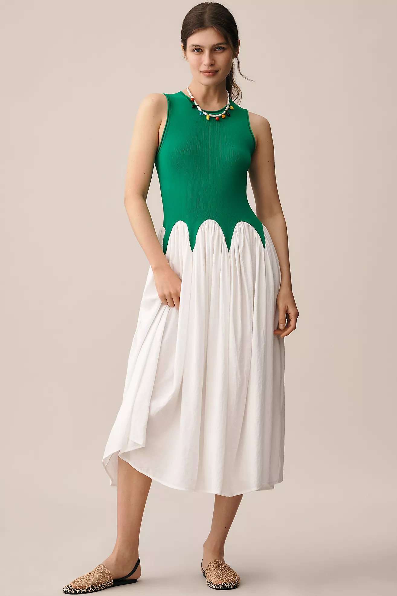 Siempre Michelle Sleeveless Colorblock Midi Dress | Anthropologie (US)