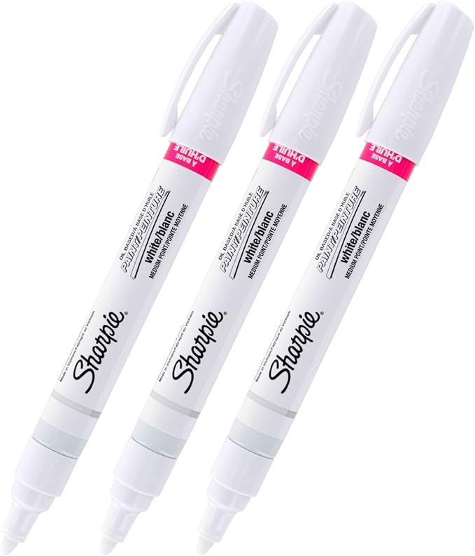 Sharpie, Medium Point, White Ink, Oilased Paint Marker, Pack of 3 | Amazon (US)