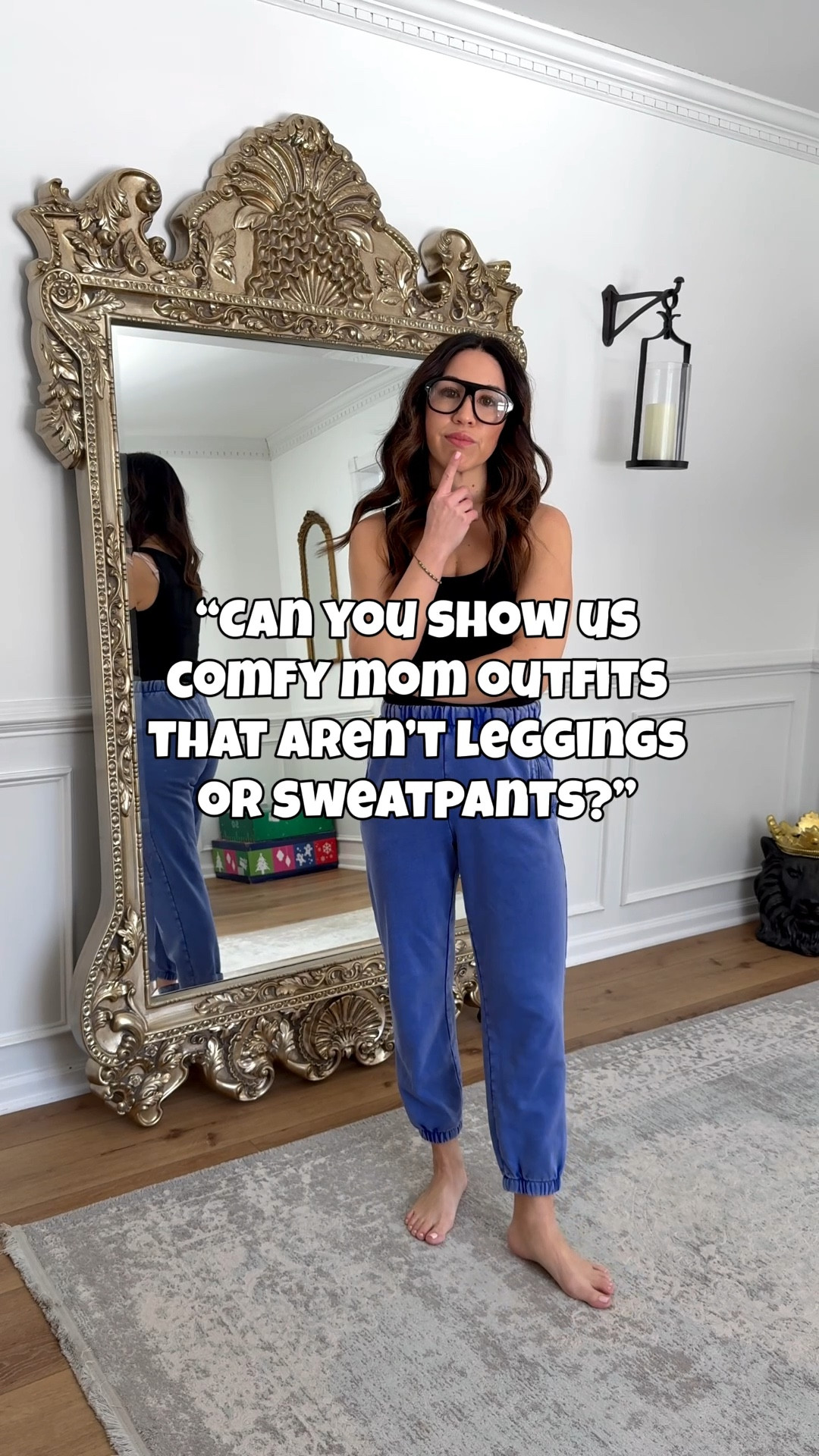 And honestly, this comfy outfit is just as good as wearing sweatpants or leggings. These twill pants will be a go to from now through spring and summer and girls they are on sale for $24. The denim shirt is also a bargain. Perfect combo for spring or add the affordable Sherpa vest to make it wearable for now. 

Glasses code TAMMY10AM. 
Twill pants Xs. Sweatpants XS petite. Denim shirt sized up to a medium. Vest Xs. Ballet flats TTS. Faux fur mules size down. 

#LTKPetite #LTKOver40 #LTKSaleAlert