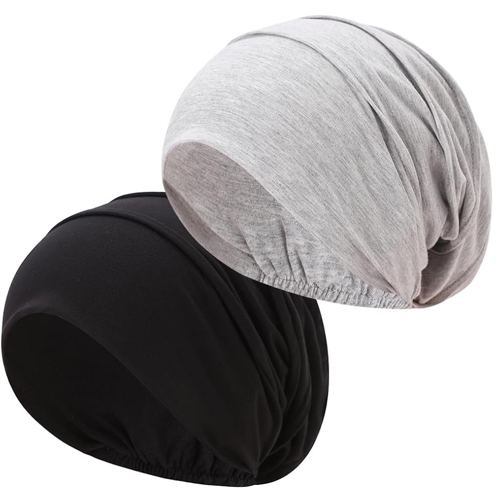 JarseHera 2PCS Cotton Slouchy Beanie Chemo Headwear Soft Slouch Cancer Caps Hats Head Cover for H... | Amazon (US)