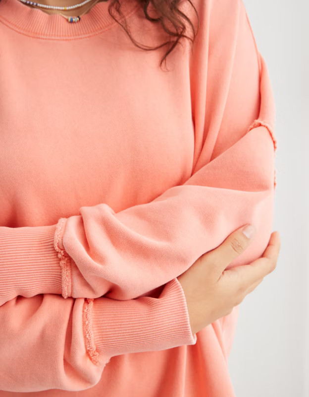 Aerie The Happiest Oversized Crew Sweatshirt | Aerie