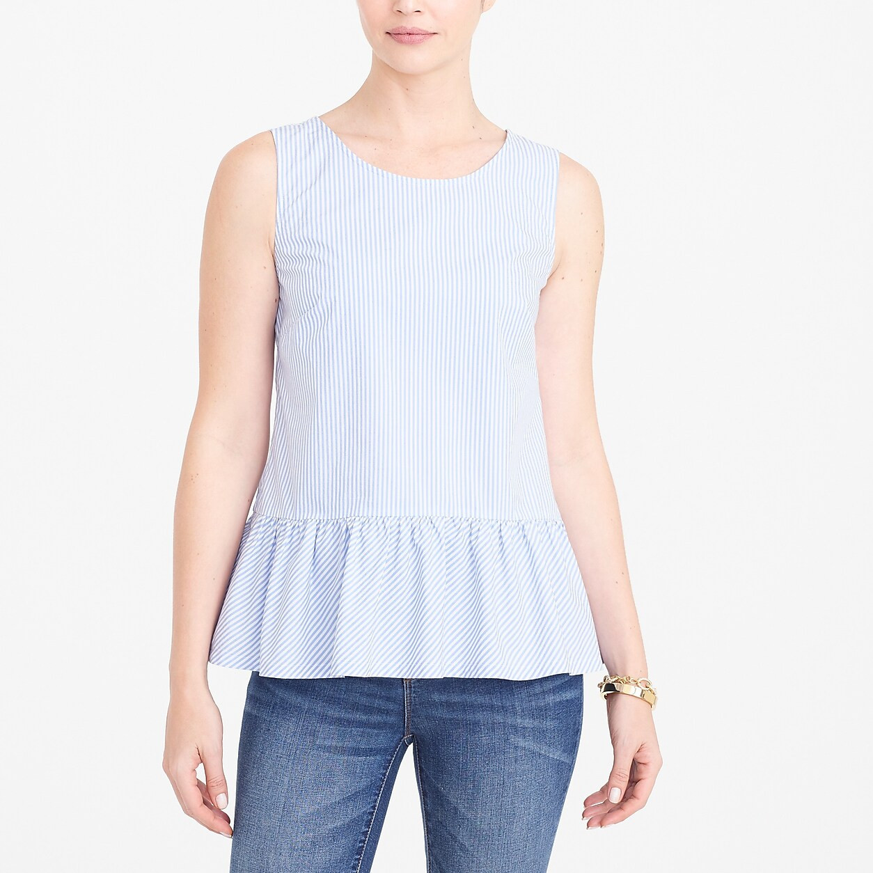 Printed bow-back peplum tank top | J.Crew Factory