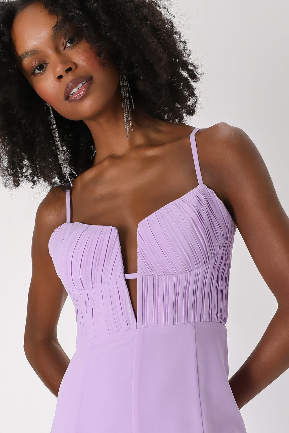 Sweetest Splendor Lilac Sleeveless Pleated Bustier Maxi Dress | Lulus (US)