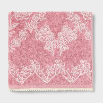 Valentine's Day Lace Border Jacquard Bath Towel - Threshold™ | Target