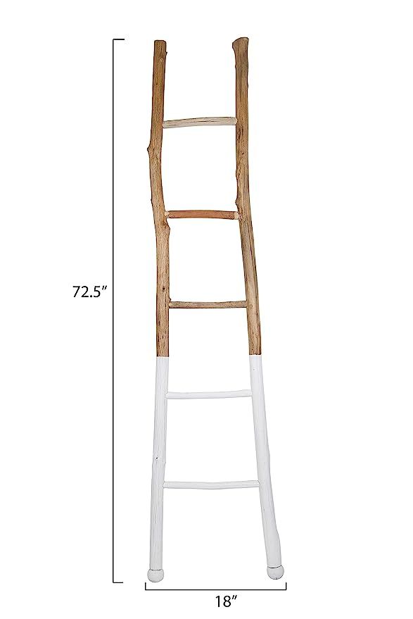 Creative Co-op Dipped Decorative Wood Ladder, White | Amazon (US)