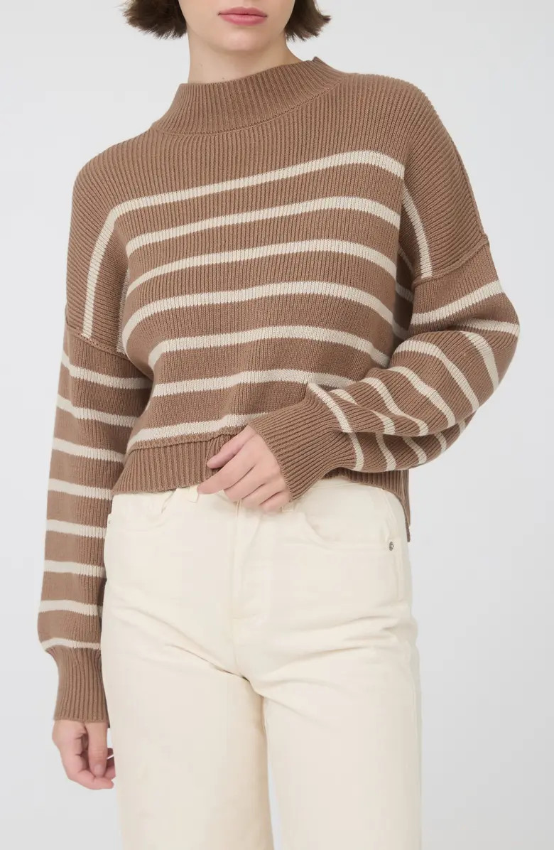Blu Pepper Stripe Mock Neck Crop Sweater | Nordstromrack | Nordstrom Rack