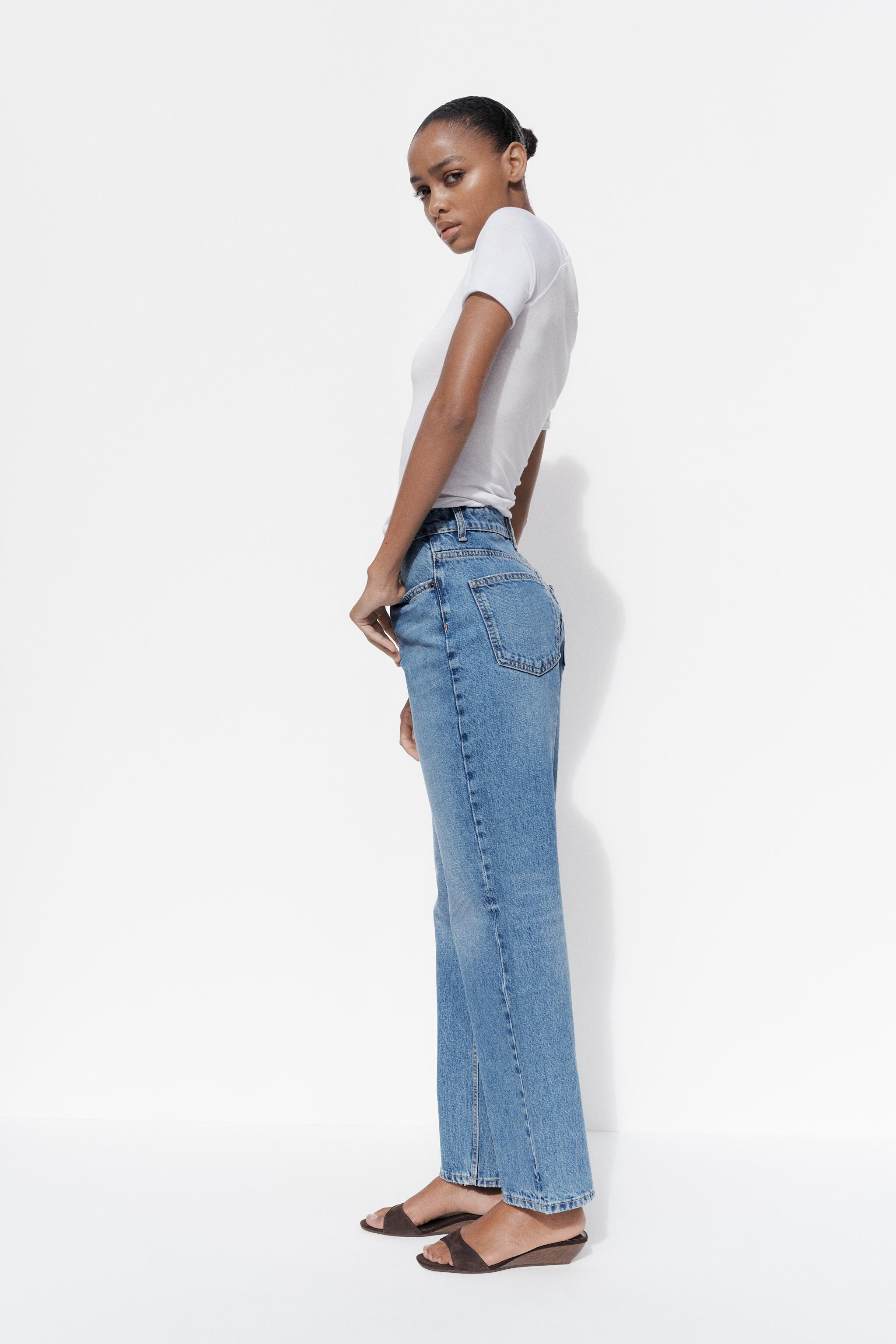 HIGH-WAISTED TRF MOM FIT JEANS | Zara US