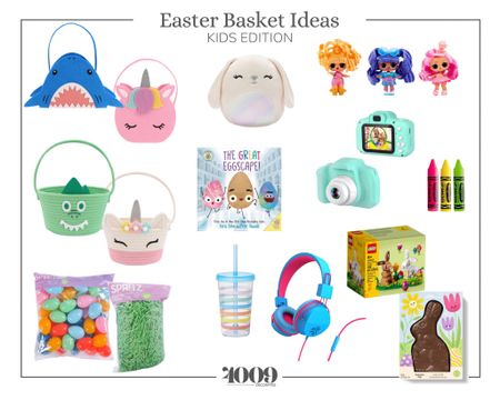 Great Easter basket gift ideas for kids! 
Lip gloss, squishmallows, candy, book, headphones, cup, chocolate, legos, camera, l.o.l dolls

#LTKSeasonal #LTKkids #LTKGiftGuide