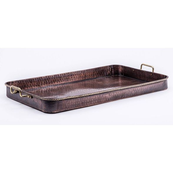 Old Dutch 24" x 15.3" Iron Antique Serving Tray with Brass Handles Copper | Target