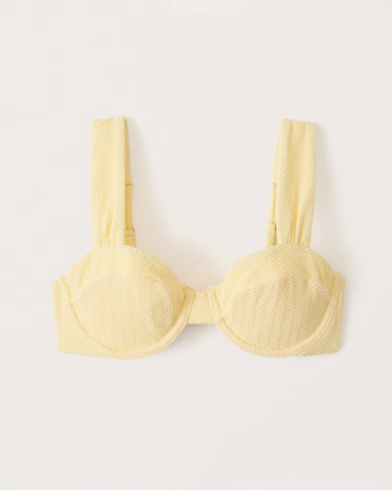 Wide Strap Pleated Underwire Bikini Top | Abercrombie & Fitch (US)