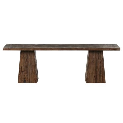 Atreus Rustic Lodge Brown Wood Rectangular Console Table | Kathy Kuo Home