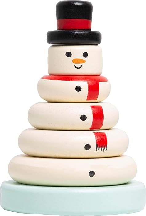 Pearhead Christmas Snowman Stacking Toy Set, Holiday Toys for Toddlers, Baby Nursery Holiday Déc... | Amazon (US)