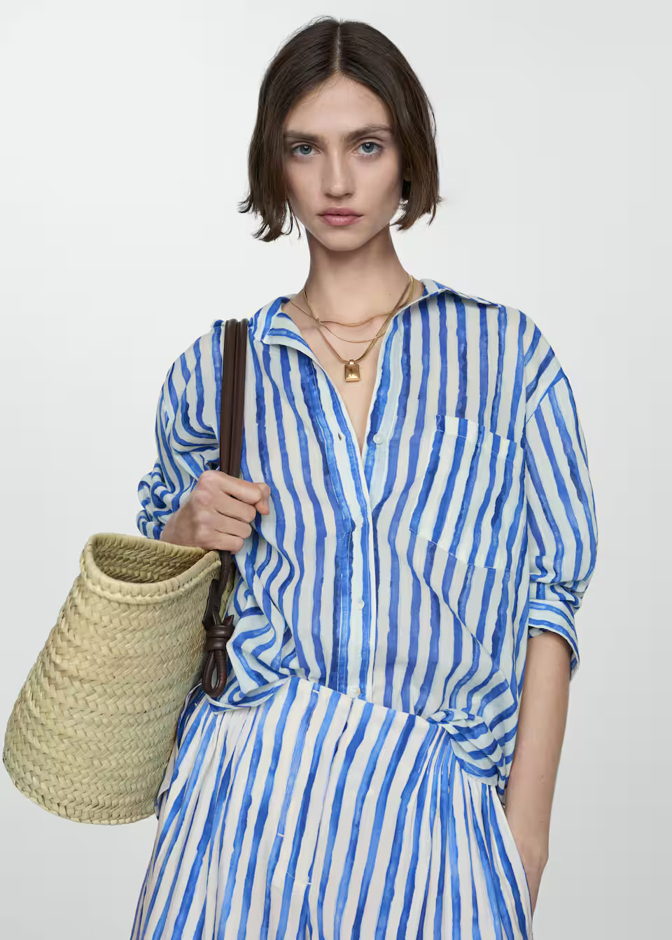 100% cotton striped shirt -  Women | Mango USA | MANGO (US)