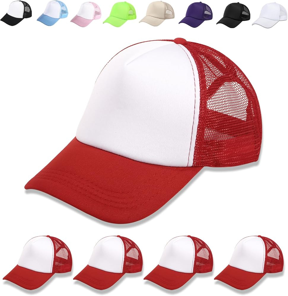 OKBA 5 Pack Sublimation Blank Baseball Cap Adjustable Hat Polyester Mesh Trucker Hats for Men and... | Amazon (US)
