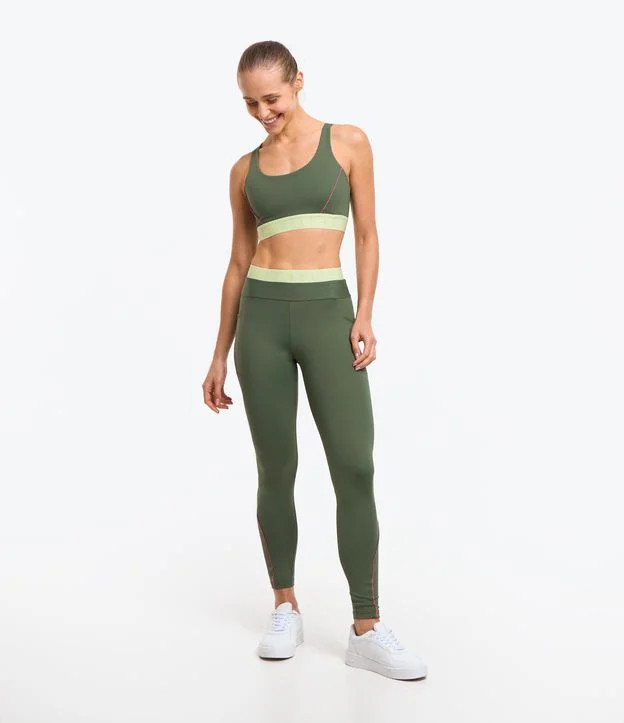 Calça Legging Esportiva em Poliamida com Cós Elástico Verde - Lojas Renner | Renner (BR)