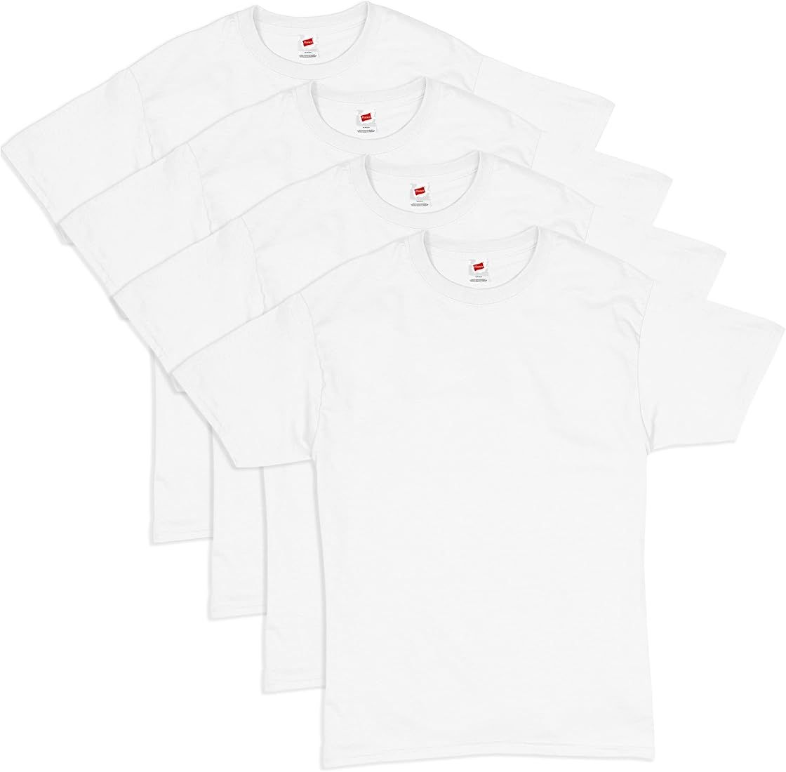 Hanes Men's Essentials T-shirt Pack, Crewneck Cotton T-shirts for Men, 4 Or 6 Pack Available | Amazon (US)